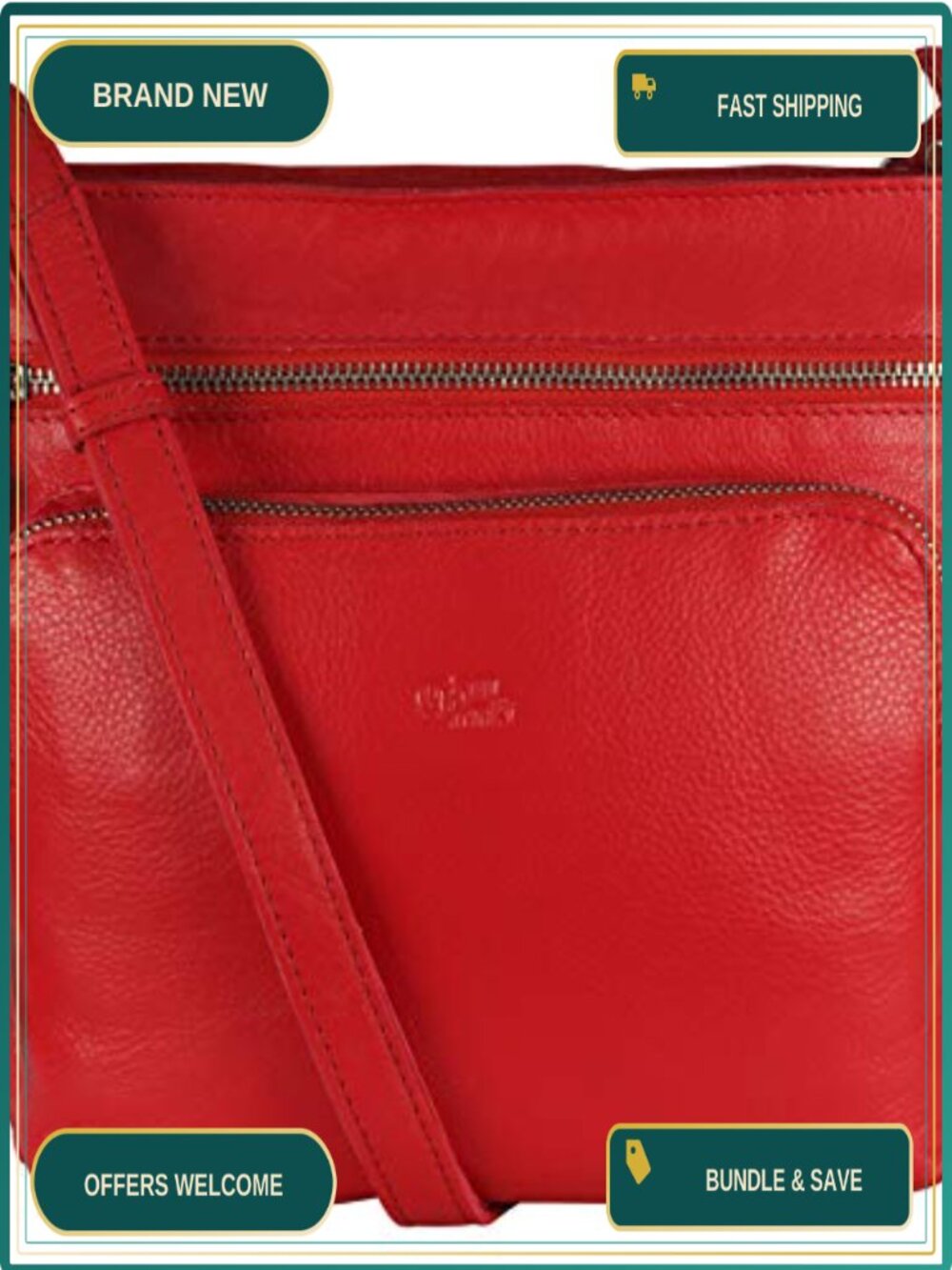 Genuine Top Grain Leather Crossbody Bag RFID Wallet Purse